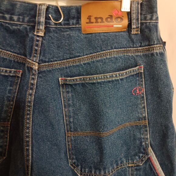 Indo Homegrown Vintage Men's Carpenter Jeans Sz 36- 32 Baggy Fit Mid Wash - Picture 8 of 11